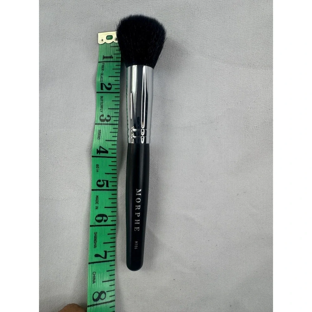 Morphe M106 Pointed Powder Brush Black Silver Tapered Fluffy Makeup Tool